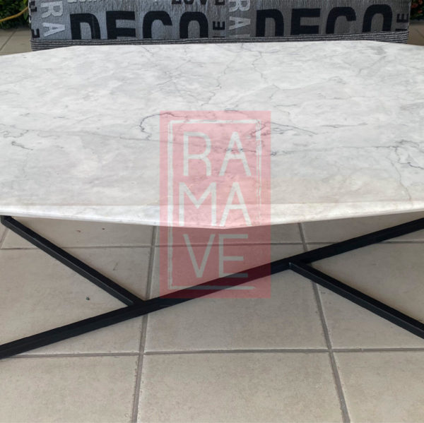 Mesa Centro Y de Cuadrado - Cubierta Corte Diamante 120X70 cm.